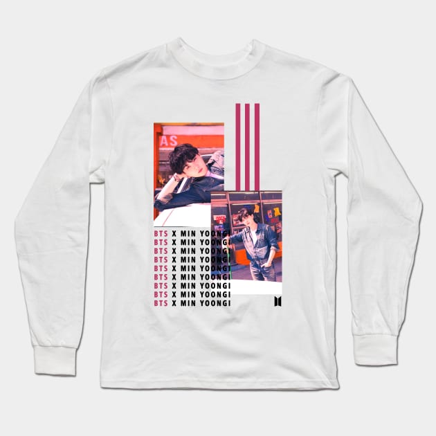 Kpop Designs Suga BTS Long Sleeve T-Shirt by Design Kpop Aesthetic Store